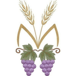 Diseño Para Bordado Rama De Uva Con Trigo 2