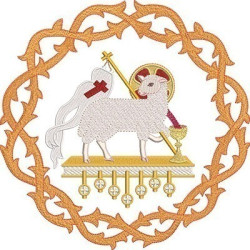 Embroidery Design Lamb With Crown Of Thorns 1