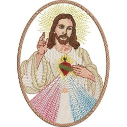 Matriz De Bordado Medalha Sagrado Coração De Jesus 3