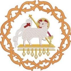 Embroidery Design Lamb With Crown Of Thorns 2