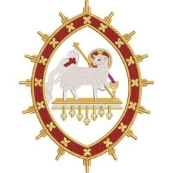Embroidery Design Lamb In Religious Frame