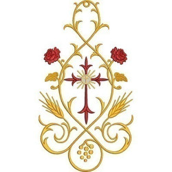 Embroidery Design Wheat And Roses Arabesc