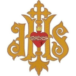 Embroidery Design Jhs With Sacred Heart 20 Cm