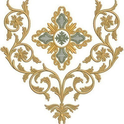 Embroidery Design Voluts With Cross For Humeral Veil 30x30