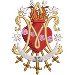 Embroidery Design Immaculate Heart Of Mary With Swords