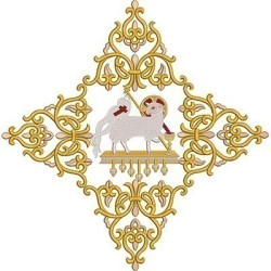 Embroidery Design Voluts With Lamb For Humeral Veil 40x40