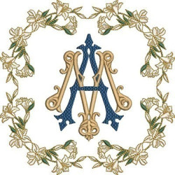 Embroidery Design Frame Of Lilies Marian