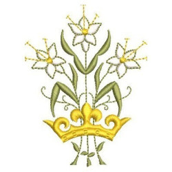Embroidery Design Lilies With Crown 2