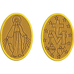 Embroidery Design Miracle Medal Pair