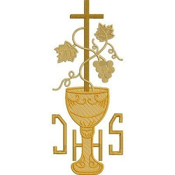JHS WITH CHALICE AND GRAPES AND CROSS