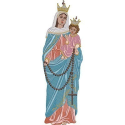 Embroidery Design Our Lady Of The Rosary 28 Cm