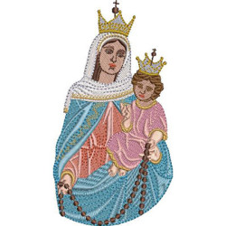 Embroidery Design Our Lady Of The Rosary Bust 14 Cm
