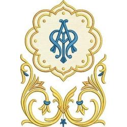 Embroidery Design Mariana Medal 8 Applied