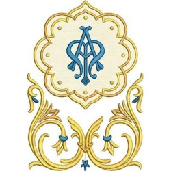 Diseño Para Bordado Medalla Mariana 8 Aplicada