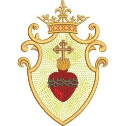 Embroidery Design Sacred Heart Of Jesus Shield