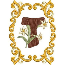 Embroidery Design Volute Frame 18 Cm With Tau