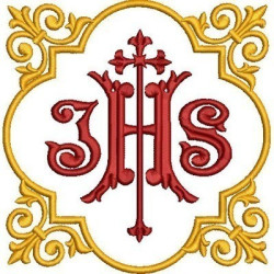 Embroidery Design Jhs Frame With Cross 2