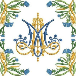 Diseño Para Bordado Mariano Floral