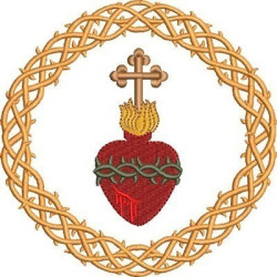 Matriz De Bordado Sagrado Coração Com Coroa De Espinhos