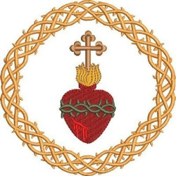 Embroidery Design Sacred Heart With Crown Of Thorns