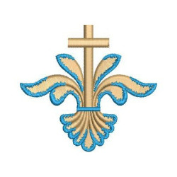Embroidery Design Voluts 2 Shades With Cross