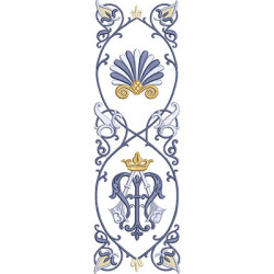 Embroidery Design Double Marian Frame With Shell