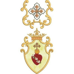 Embroidery Design Chest Shield Heart Of Joseph