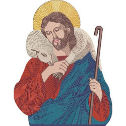 Embroidery Design Jesus Good Shepherd Bust