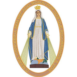 Diseño Para Bordado Medalla Nuestra Señora De Las Gracias 30 Cm