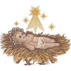 Diseño Para Bordado Niño Jesús En El Pesebre 3