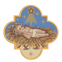 Embroidery Design Boy Jesus In The Manger 4