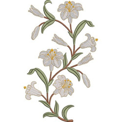 Embroidery Design Branch Of Lilies