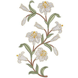 Embroidery Design Branch Of Light Lilies