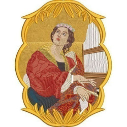Embroidery Design Saint Cecilia In The Frame