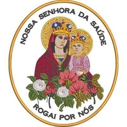 Matriz De Bordado Medalha Nossa Senhora Da Saúde 20 Cm