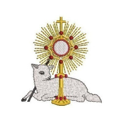 Embroidery Design Lamb And Monstrance
