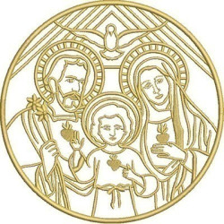 Matriz De Bordado Sagrada Família Contornada Advento 6