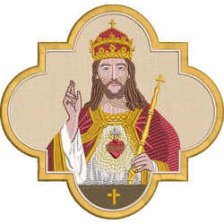 Matriz De Bordado Cristo Rei Na Moldura Aplicada