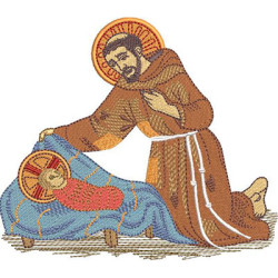 Embroidery Design Saint Francis Of Assisi With Jesus 2