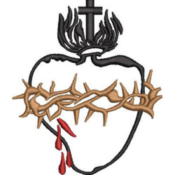 Embroidery Design Sacred Heart Of Jesus Contoured