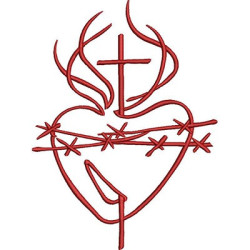 Embroidery Design Sacred Heart Of Jesus Contoured 3