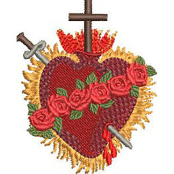 Embroidery Design Immaculate Heart Of Mary 7 Cm