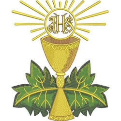 Embroidery Design Chalice With Consecrated Hosty 24 Cm