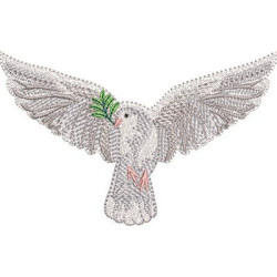 Embroidery Design Peace Dove 6
