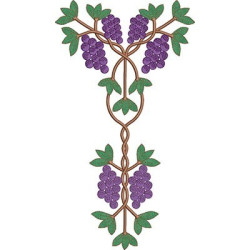 Embroidery Design Grape Ornament