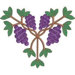 Embroidery Design Grape Ornament 2