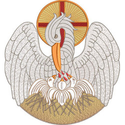 Matriz De Bordado Pelicano Liturgico 20 Cm