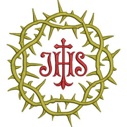 Diseño Para Bordado Corona De Espinas Con Jhs