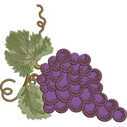 Embroidery Design Bunch Of Grape 15 Cm