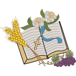 Embroidery Design Bible Chub Of Grapes With Wheats